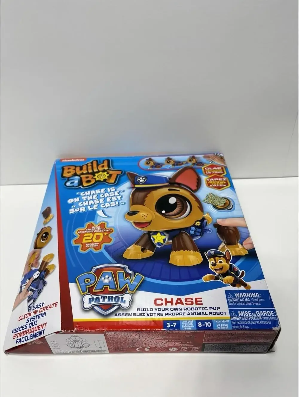 Build-A-Bot Paw Patrol Chase Motorized STEM Toy, Buildable Figure with Light-Up